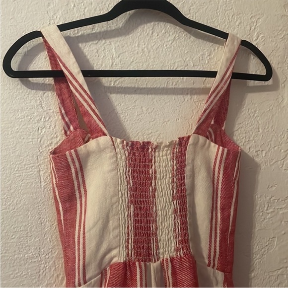 Reformation Linen Stripe Coconut Romper 10 EUC - Picture 5 of 9